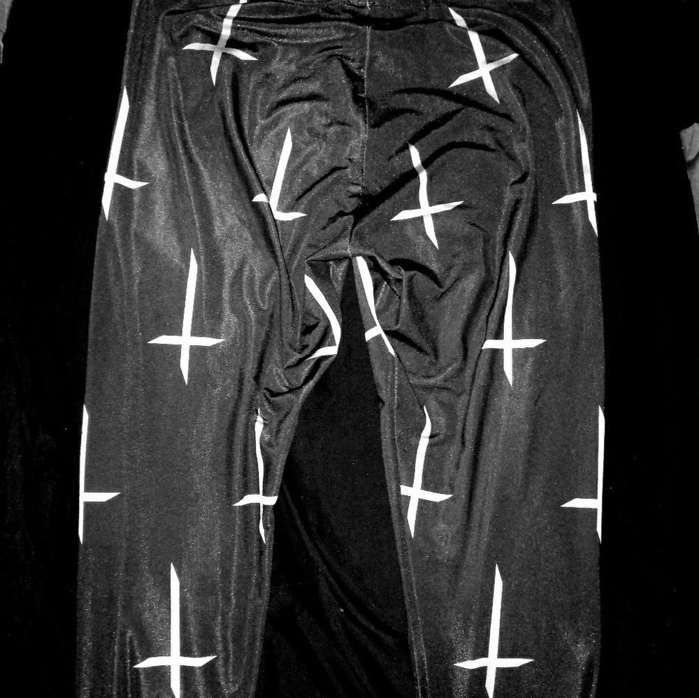 Lip service gothic inverted cross leggings